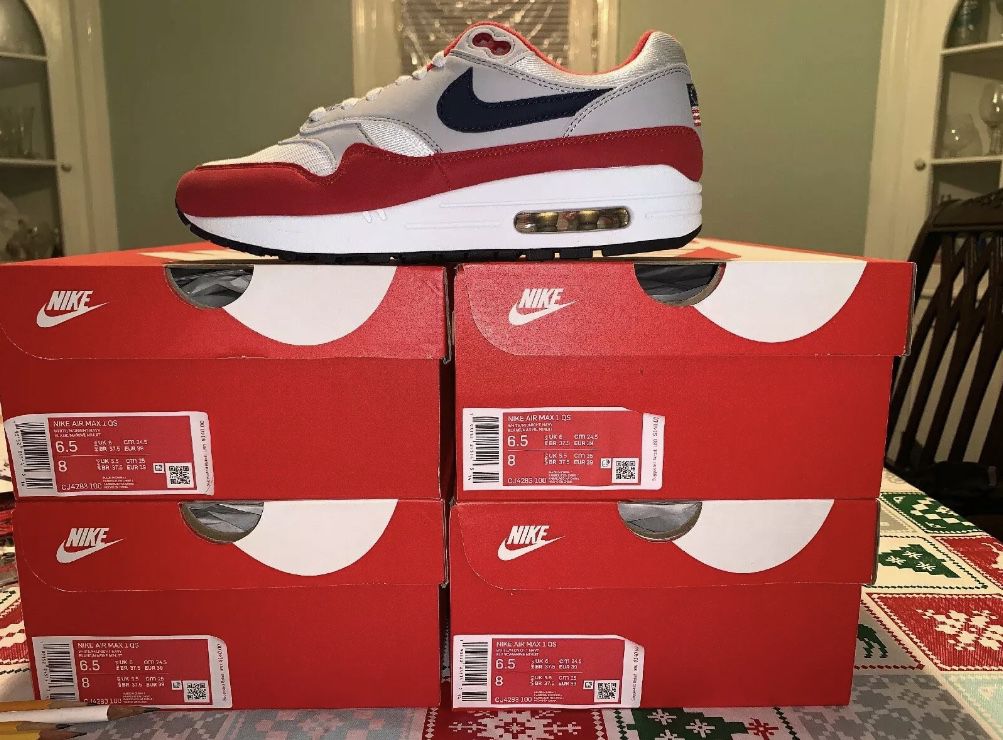 NIKE AIR MAX 1 USA QUICK STRIKE JULY 4th BANNED NIKE BETSY ROSS FLAG MENS 6.5