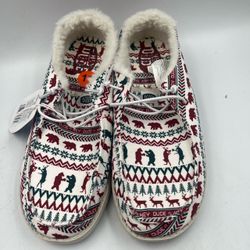 NEW Hey Dude Wendy Women’s 11 Holiday Cheer Nordic Bear Shoes Christmas NWT