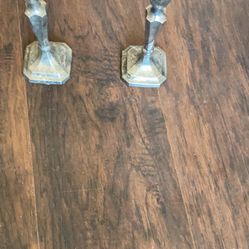 MATCHING SILVER CANDLE HOLDERS  