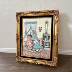 Framed Ornate Gilt Print By C. Carson Has “Certificate Of Authenticity “ 17/21”