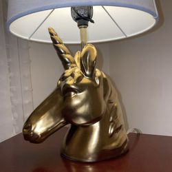 Pourskey Golden Unicorn Table Lamp with Shade - Fun and Near Perfect!