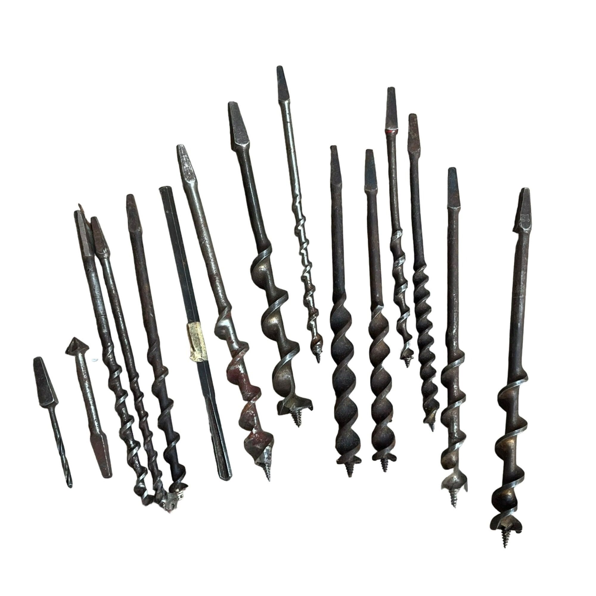 15-pc. Vintage Wood Auger Drill Bit Assortment