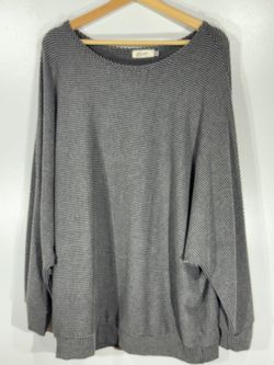 Blumin Apparel 3X Black White Striped Oversized Batwing Casual Shirt