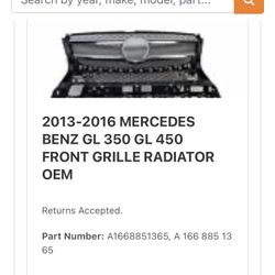 2013 To 2016 Mercedes Benz Gl350 Or Gl450 Oem Grill