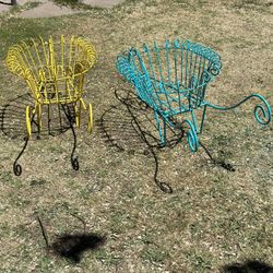 Metal Basket Planters, 4 Ft. Long, 17” Tall, Both For $90