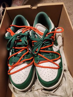 Nike SB dunk lows off white(pine green) 9.5