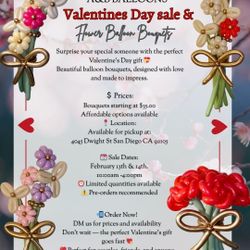 Valentine’s Day Flower Balloon Bouquets