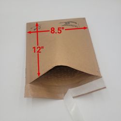 100- 8.5" X 12" #2 Jiffylite Kraft Self-Seal Cushioned Paper Mailers Recycleble