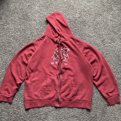 J. America Zip Up Hoodie Red Medium 