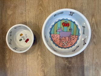 Ceramic Dog Bowl Set of Two