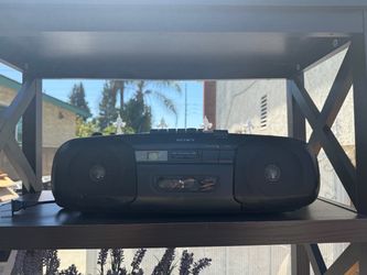 Vintage Sony CFD-8 portable AM/FM stereo boombox with a built-in CD player and cassette recorder.