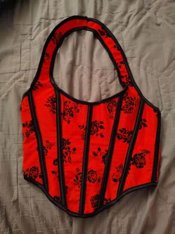 Red/black halter Corset XXS