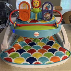 Fisher-Price Portable Baby Chair, Deluxe Sit-Me-Up Floor Seat with Removable Toys and Snack Tray