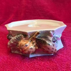 Ceramic Coastal Seashell Sea She’ll Pillar Taper Candle Holder 7” x 2 1/2” NEW!