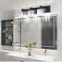 New In Box: Black Bathroom Vanity 3-Light Crystal