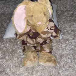  20” Rabit. Plush Stuffed Animal Military Army Outfit