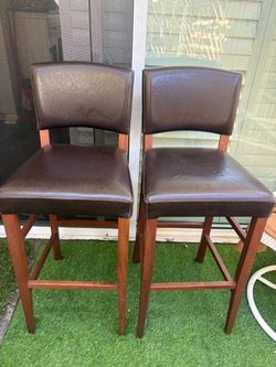 Set of wooden barstools
