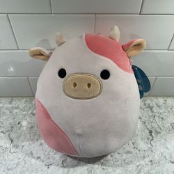 NWT Squishmallow 8" Reshma the Pink Cow Plush - Box Lunch Exclusive