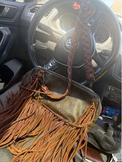 Vintage boho LV Brown Fringe Crossbody Bag