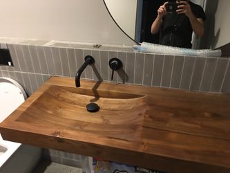 Teakwood floating sink