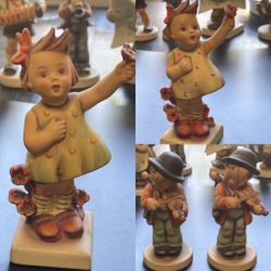Hummel Vintage 5”-6” 2 Little Fiddler Figurines & 2 Spring Cheer Figurines