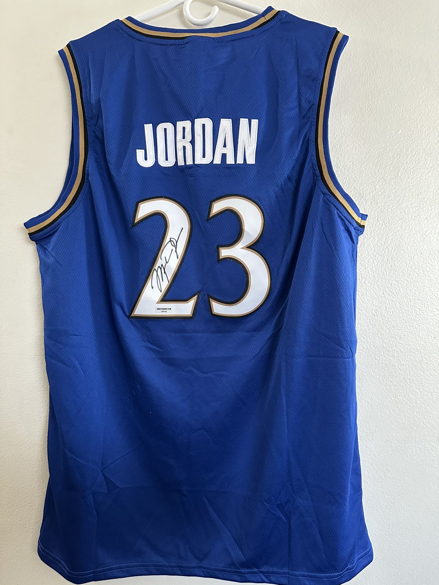 MICHAEL JORDAN SIGNED WASHINGTON WIZARDS AUTOGRAPHED CUSTOM JERSEY W/COA XL 779