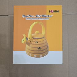 Honeycomb Enamel Whistling Tea Kettle