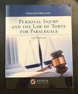 ⚖️ Personal Injury and the Law of Torts for Paralegals (6th Edition) – $25