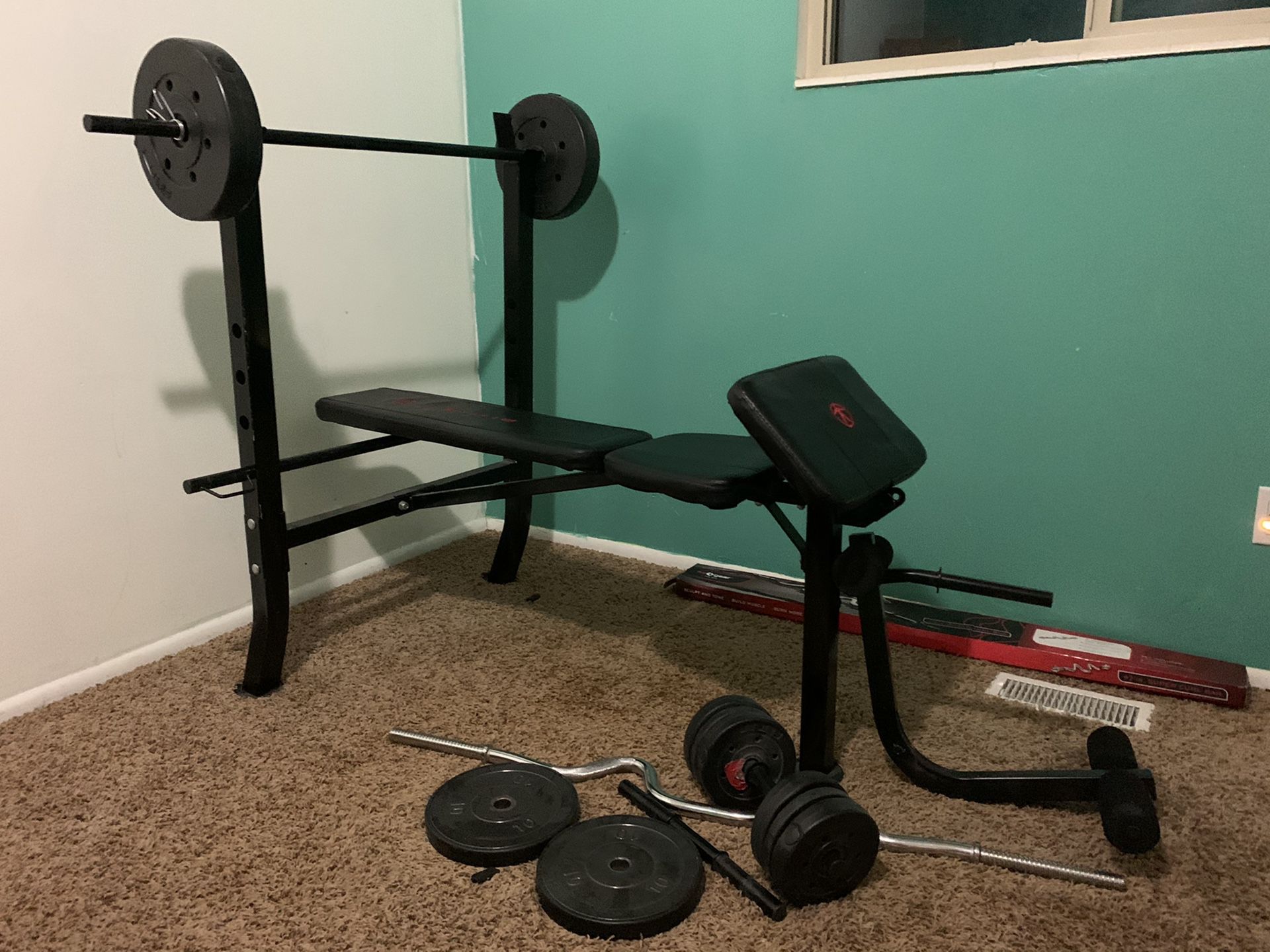 bench press and weights