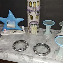 Ceramic Lighthouse and Assorted Home Decors