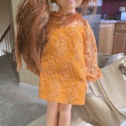 CHRISSY DOLL ORANGE DRESS 70S 
