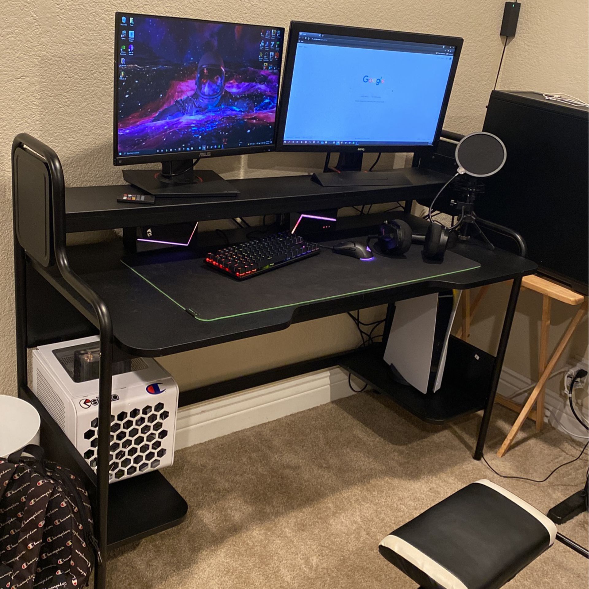 Tribesigns Computer Desk with Hutch, 55-Inch Large Gaming Desk with Storage Shelves (DESK ONLY)