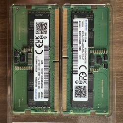 (2) Samsung 8gig RAM DDR5 SODIMM laptop cards