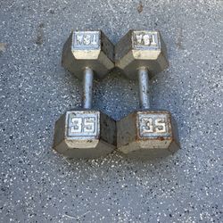 35 Pound New York Style Hex Dumbbells