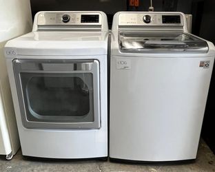 LG 27 INCH TOP LOAD SMART WASHER & 27 INCH SMART GAS DRYER