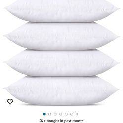 Utopia Bedding Throw Pillows (Set of 4, White), 12 x 20 Inches Pillows for Sofa, Bed and Couch Decorative Stuffer Pillows