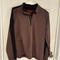 Hawke & Co Men's half Zip Up Sweater - maroon and Black