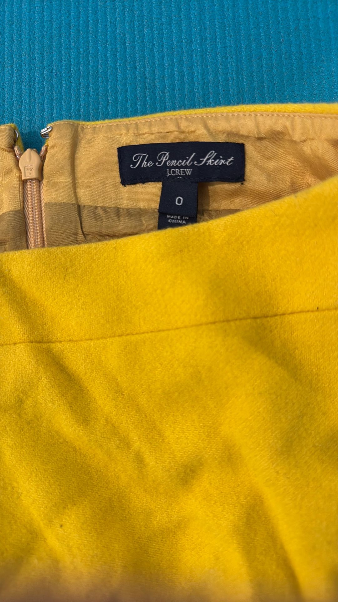 j crew yellow pencil skirt