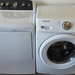 SAMSUNG WASHER NEW GE DRYER