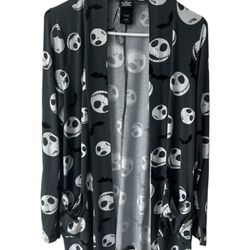 Disney The Nightmare Before Christmas Womens Open Front Cardigan Size 14 Black  Comes from a pet and smoke free home.  Measurements in pictures.  This