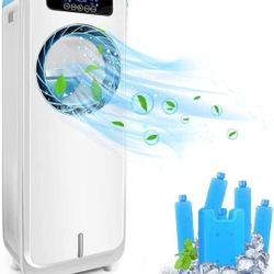 Portable Air Conditioners, 4-in-1 Air Evaporative Cooler, Air Cooler Fan with Timing, Oscillation & Humidification Function, Bladeless Fan for Garage 