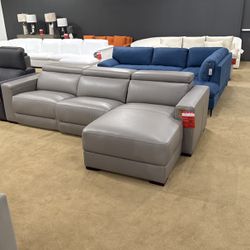 Power Reclining Leather Sofa