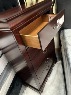 Dark Cherry Drawer Chest $279.