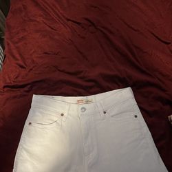 White High Rise Shorts