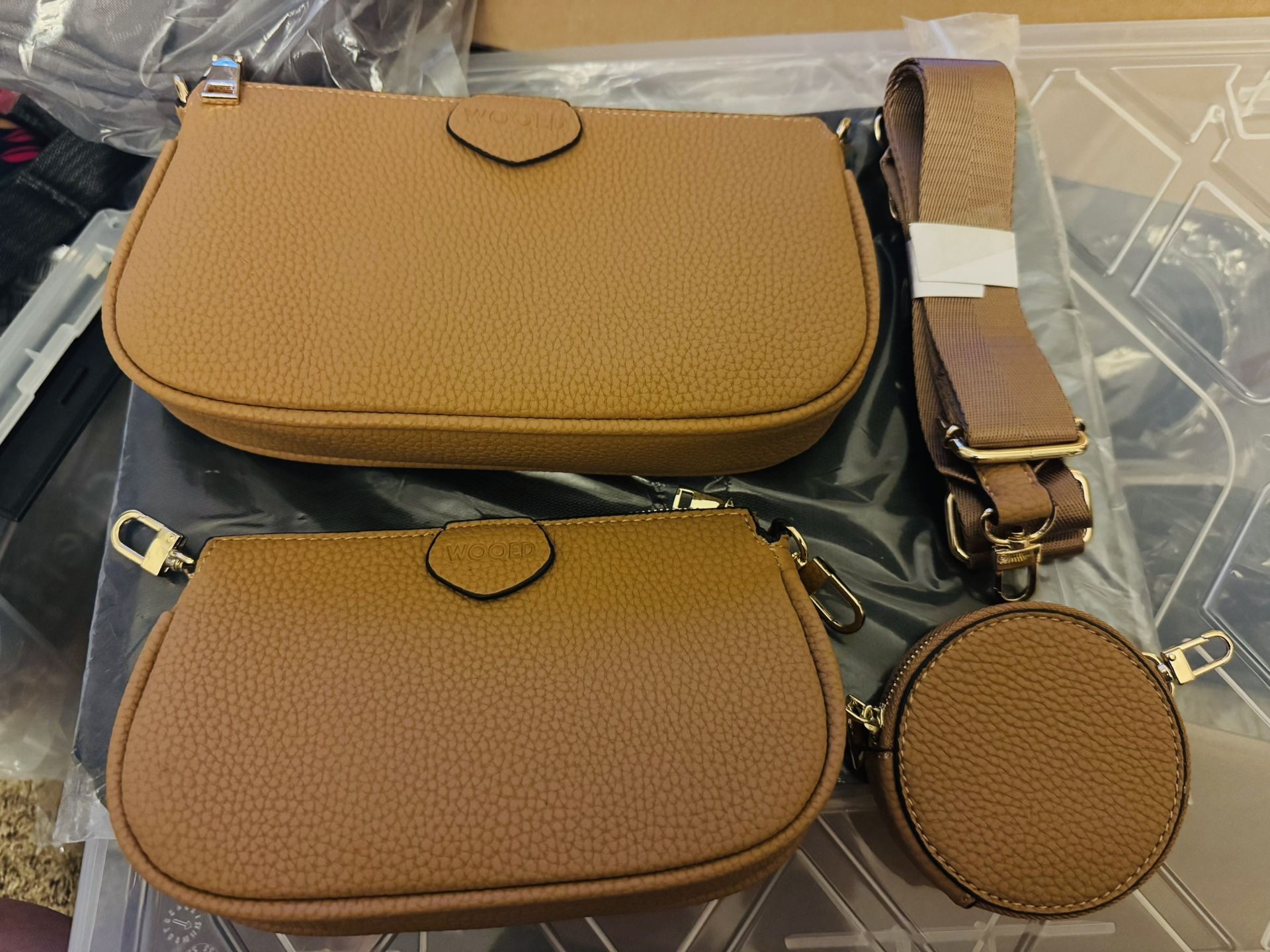Crossbody Bags for Women Wallet Shoulder Bag Satchel Handbags Cross Body Bag with Adjustable Shoulder Strap 3 different size wallets with dust bag B