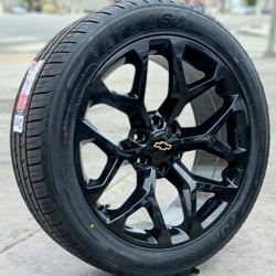 20” Chevy Silverado GMC Sierra Replica Wheels & Tires BRIDGESTONE Tahoe Yukon Escalade Suburban Rines Y