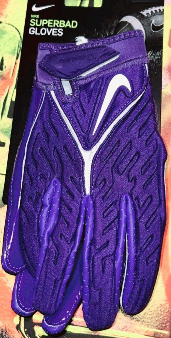 Brand New Nike Superbad Football Gloves Purple White Men Size 2XL