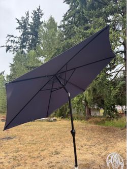 9 foot blue outdoor patio umbrella