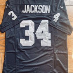 Raiders Black Jersey Home S M L XL XXL XXXL Silver Bo Jackson 34