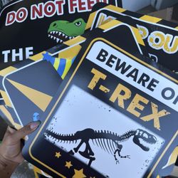Dinosaur Party Signs